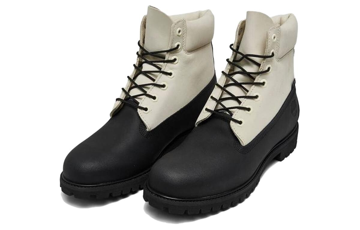 Мужские уличные ботинки Timberland высокие двухцветные, черный/белый — фото 2