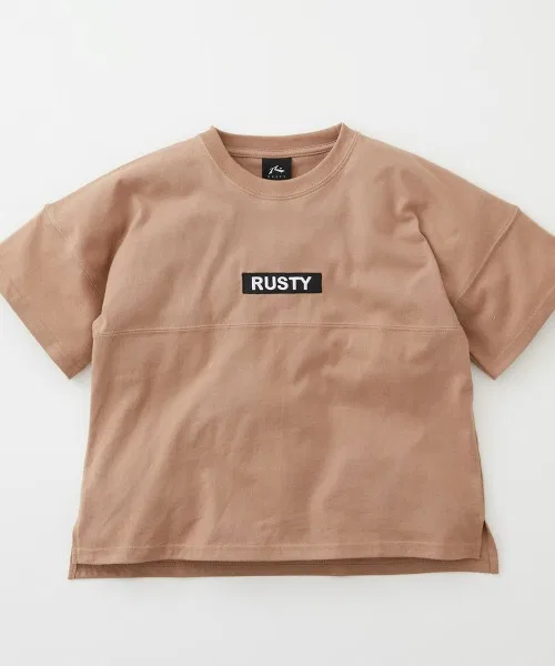 Детская футболка с принтом RUSTY бежевая