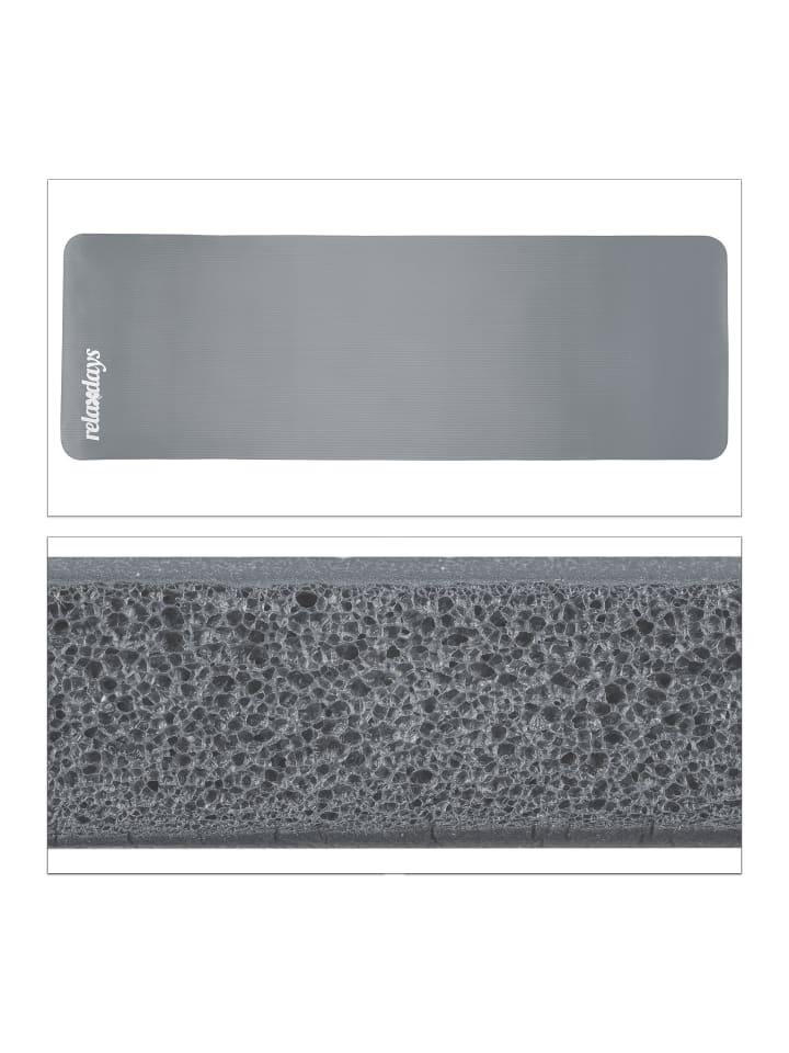 

Relaxdays Коврик для йоги серого цвета - (Ш)60 x (В)1 x (Г)180 см