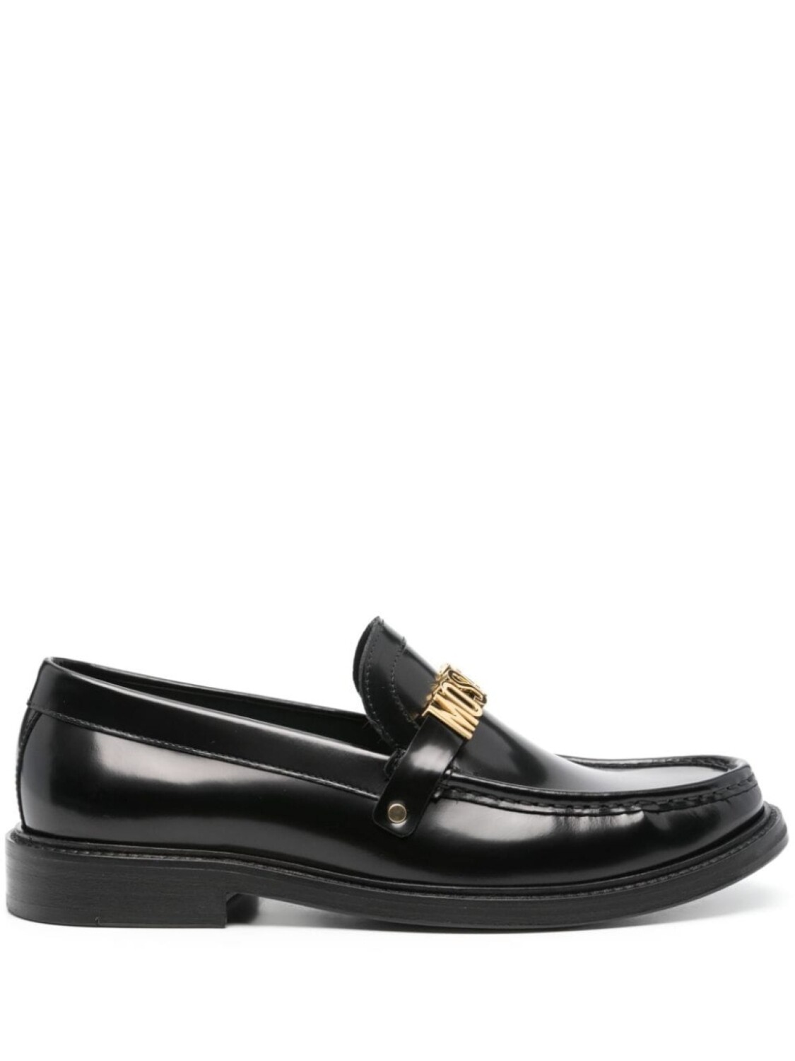 

Moschino кожаные мокасины с логотипом, черный