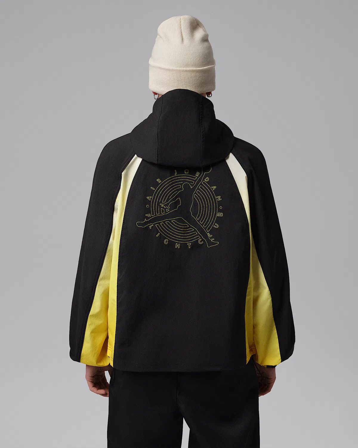 Мужская легкая полузастегнутая худи Jordan Flight, Black/Speed Yellow/Speed Yellow — фото 2