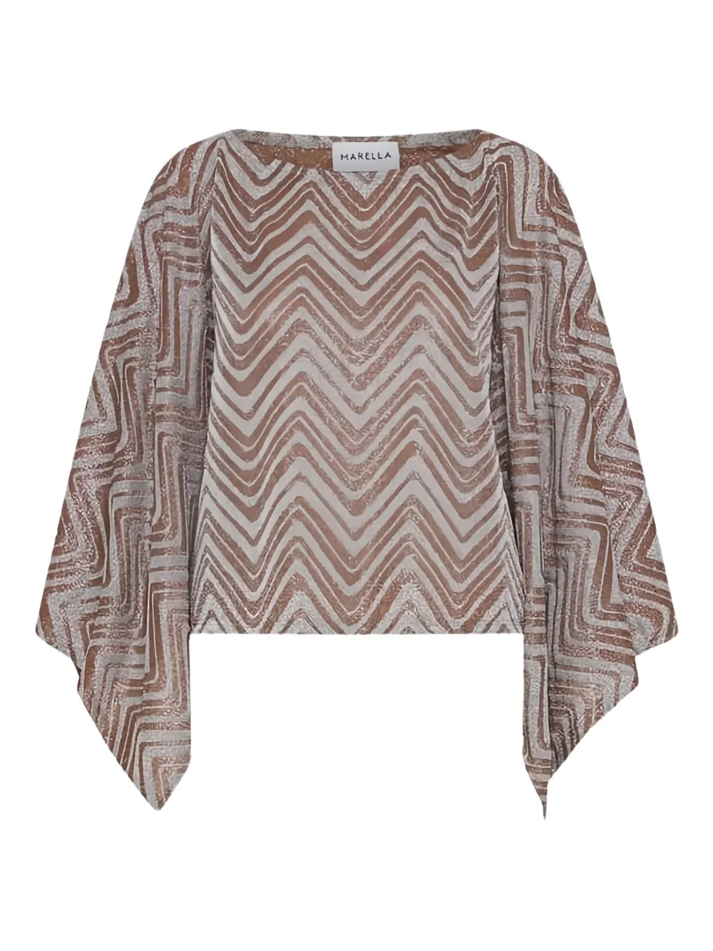 

Блузка с люрексом и узором «елочка» Marella, коричневый