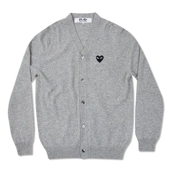 

Кардиган COMME des GARCONS PLAY V-Neck Cardigan Black Heart 'Grey' AZ-N024-051-2, серый
