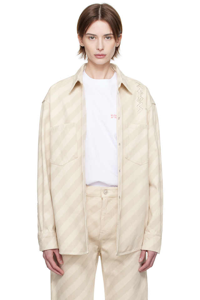 

Квадратная джинсовая рубашка Marni, цвет bone
