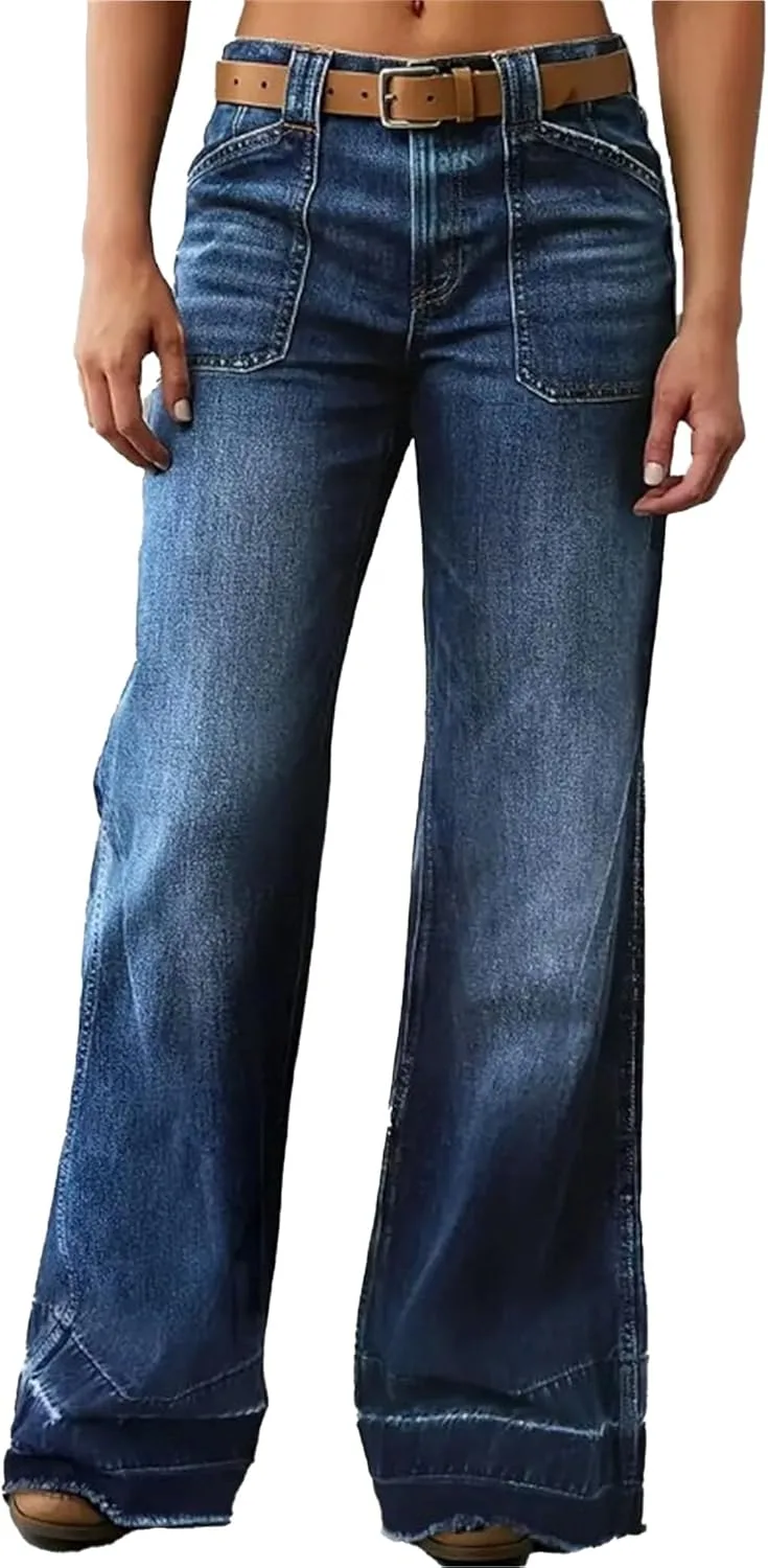 

Женские джинсы Wide Leg с высокой посадкой, Stretchy, Straight Leg RegaliaKun