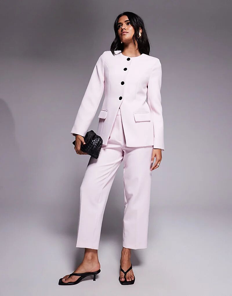 

Комбинезон из прямых брюк River Island нежно-розового цвета