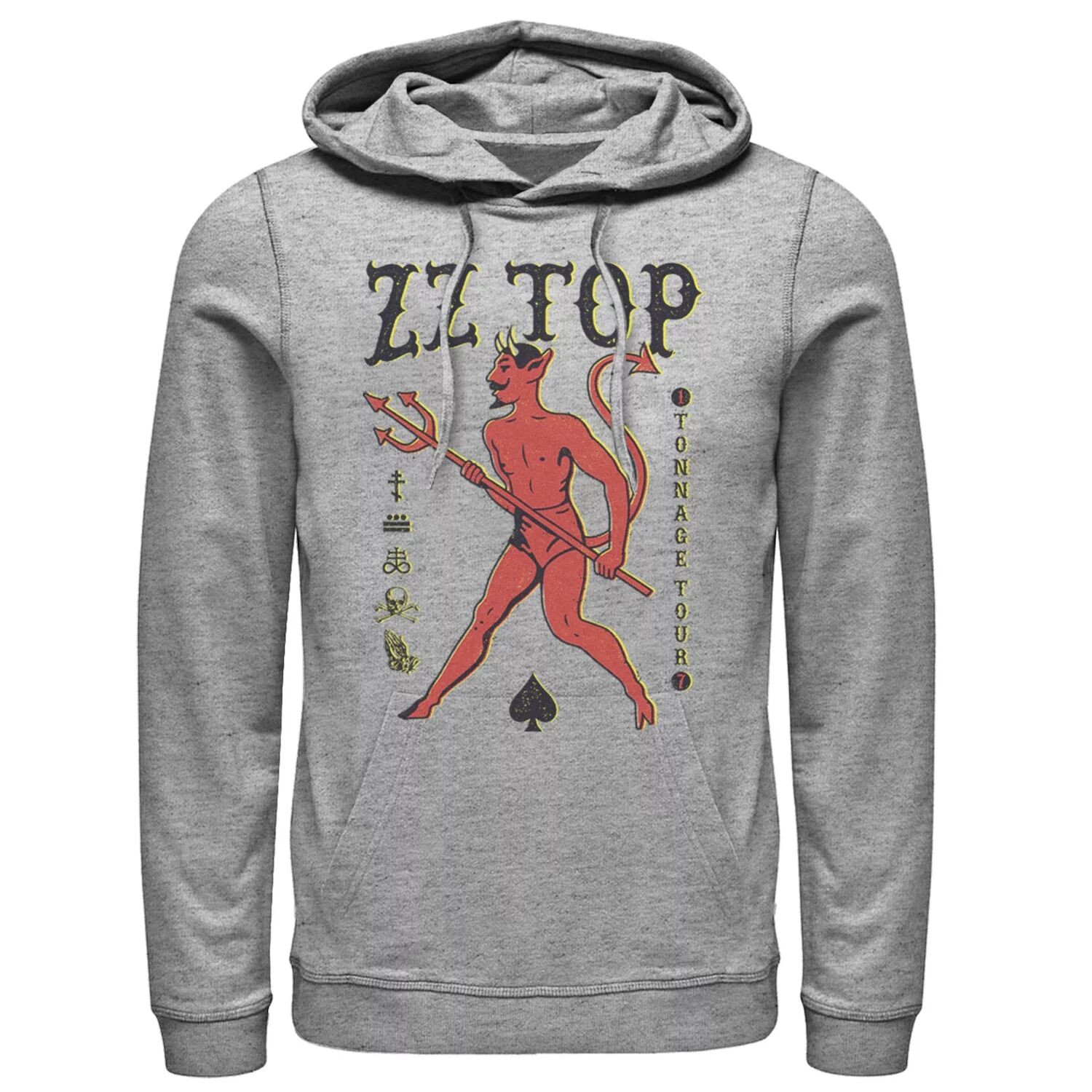 

Мужская худи с графическим логотипом ZZ Top Tonage Tour Licensed Character
