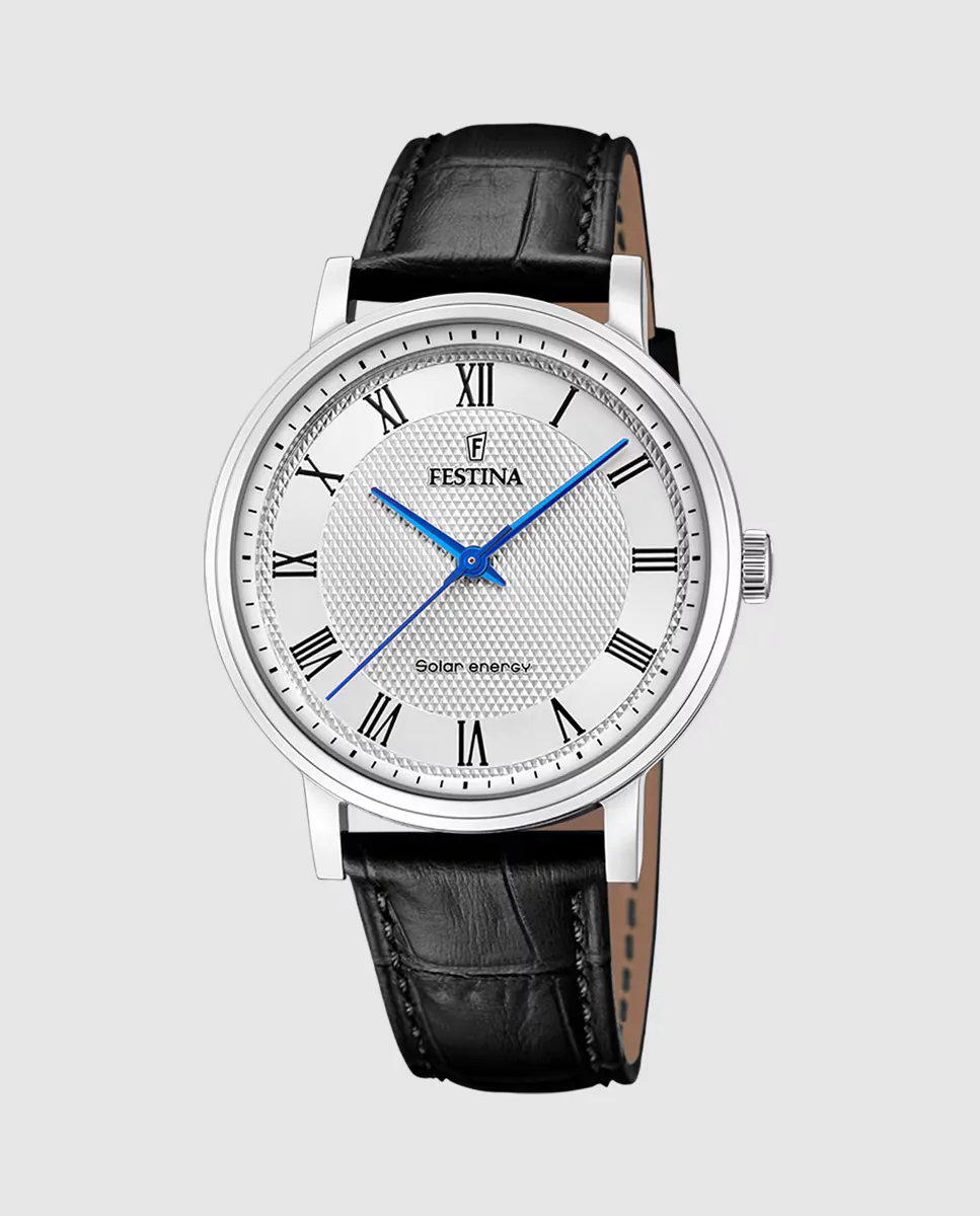 

F20660/3 Solar Energy черные кожаные мужские часы Festina, черный