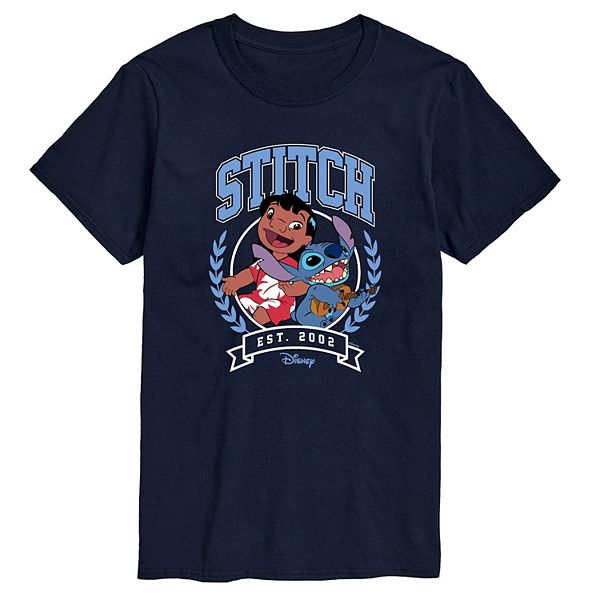 

Мужская футболка с принтом Lilo & Stitch collegiate est 2002 Disney, Navy