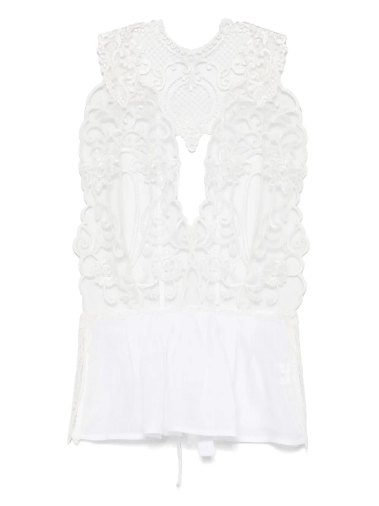 

Блузка MAURIZIO MYKONOS lace-detail open-back top, белый