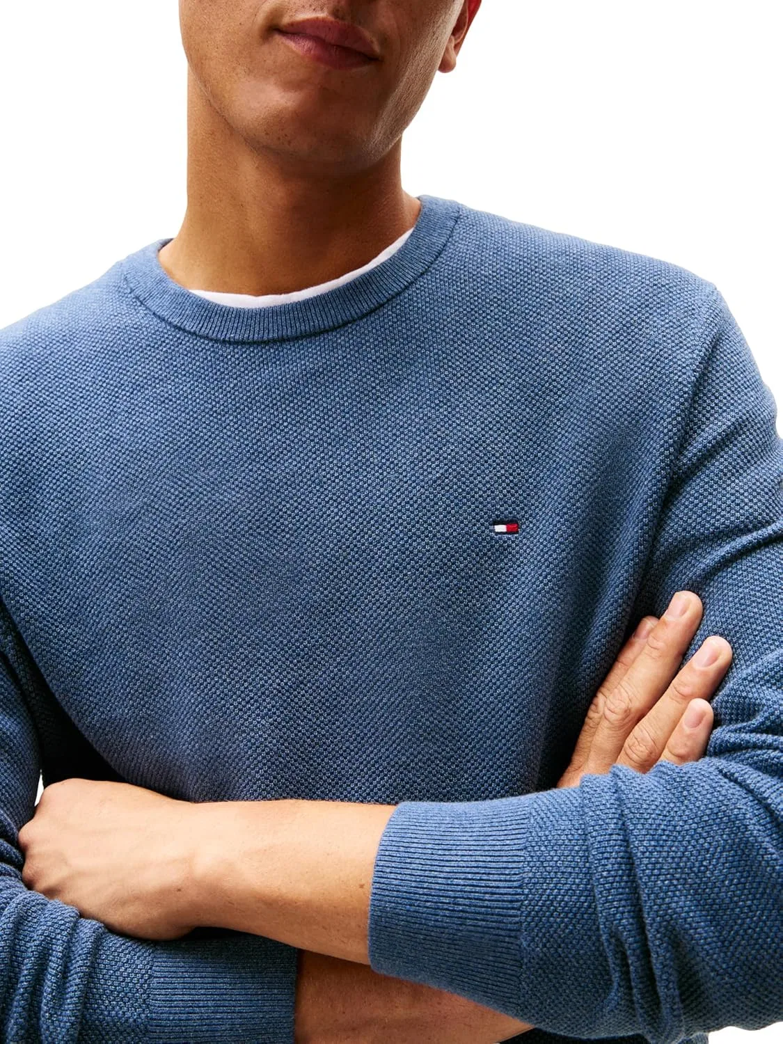 Свитер с круглой горловиной Tommy Hilfiger для мужчин, Aegean Sea — фото 2
