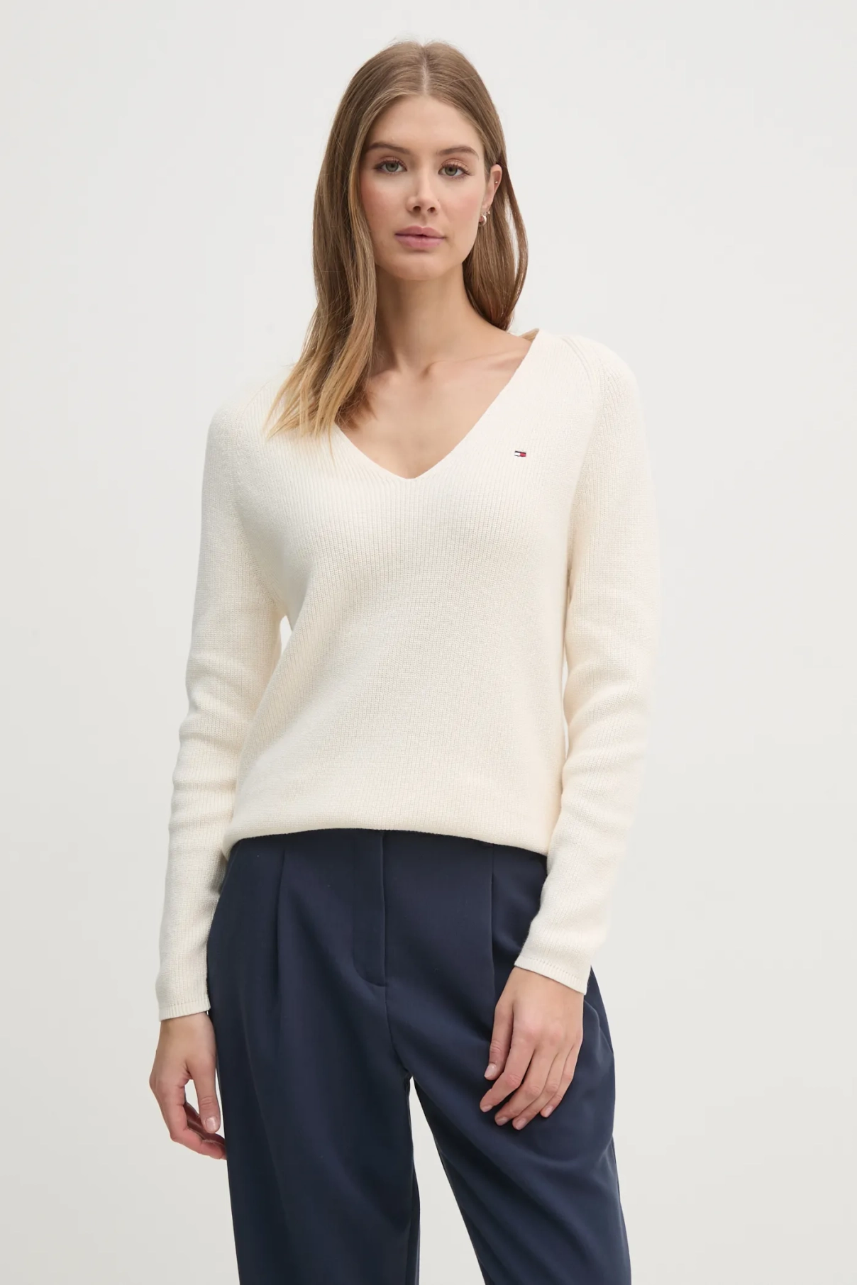 

Хлопковый свитер Tommy Hilfiger, бежевый