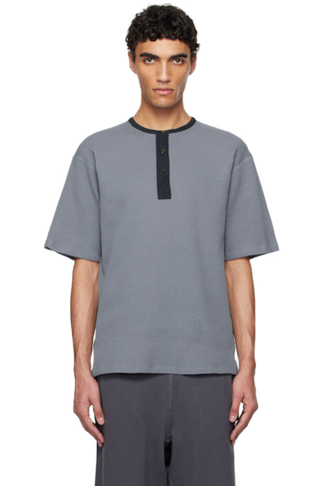 

Синяя термотолстовка Henry Neck Henley nanamica
