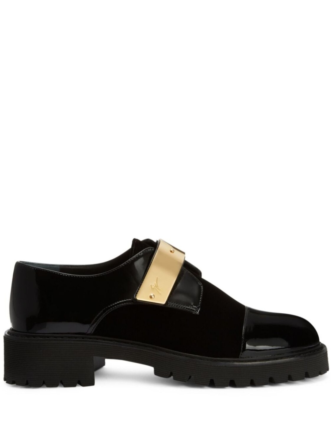 

Giuseppe Zanotti лоферы Abigail с эффектом металлик, черный