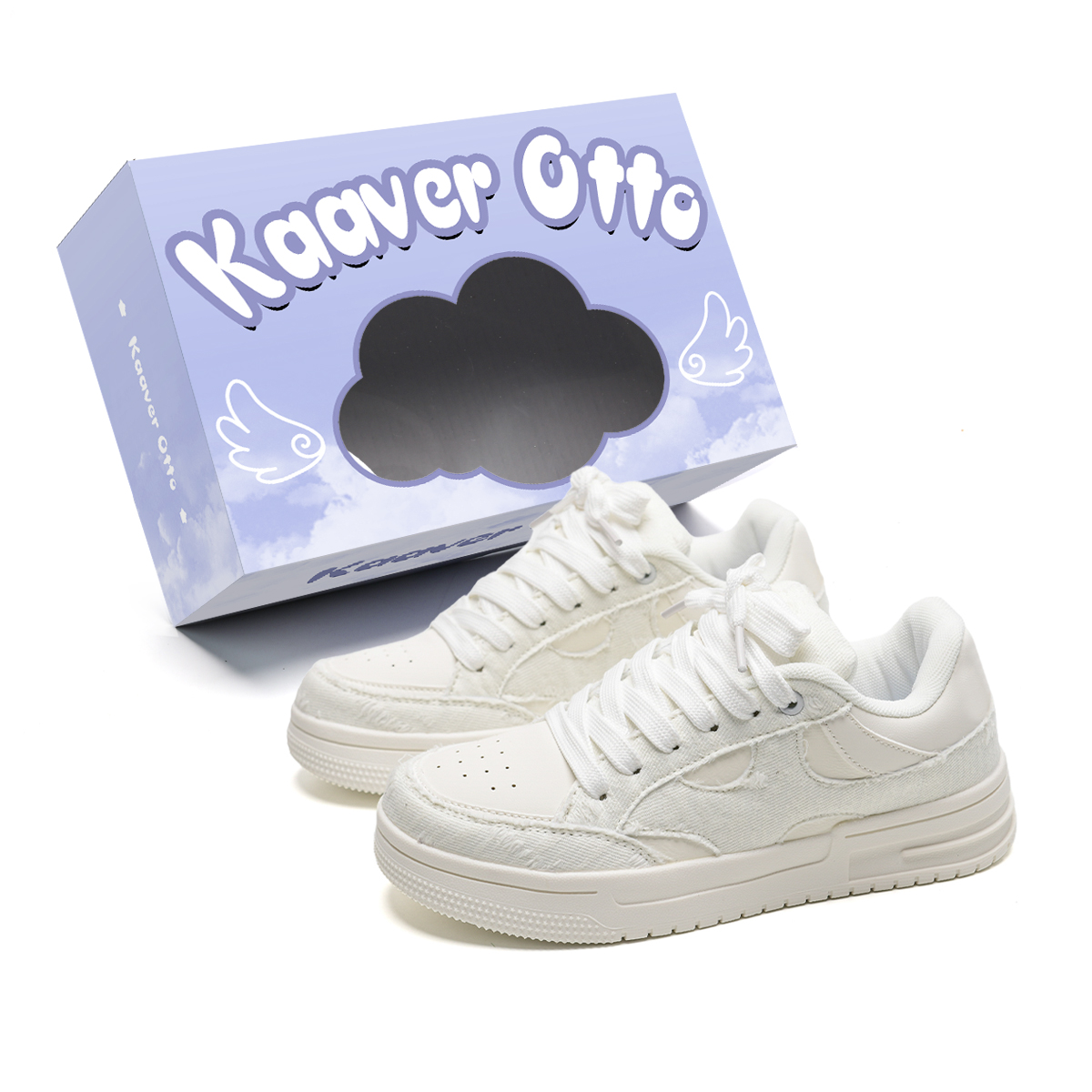 

KAAVER OTTO Низкие модные нишевые скейтерские кроссовки унисекс белые, цвет White
