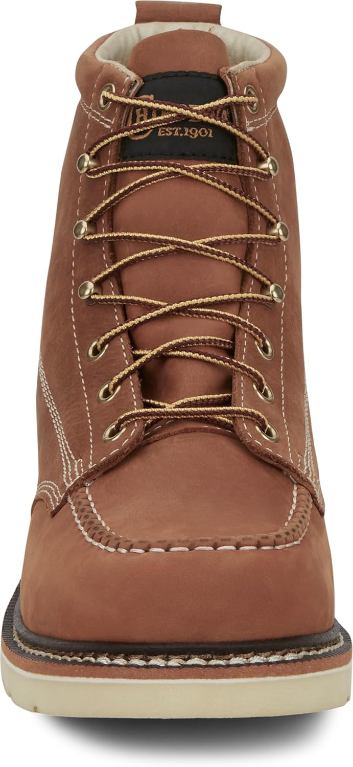 Ботинки мужские Chippewa Men's Edge Walker 6 с шнуровкой и клиновидной подошвой, Tan - Soft Toe — фото 4