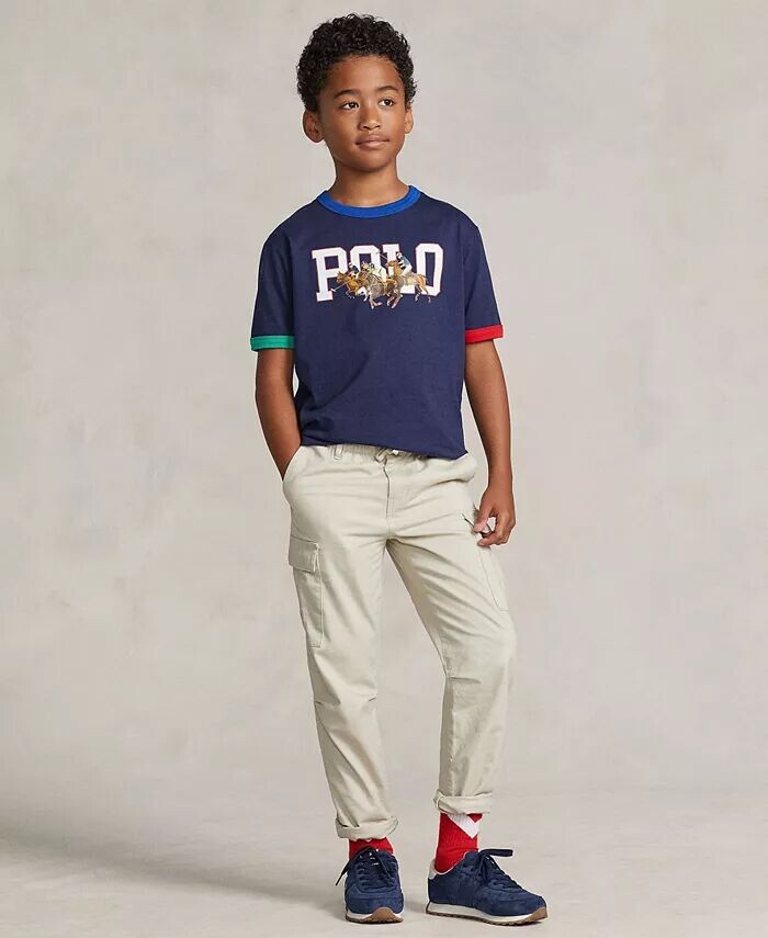 Брюки-карго стрейч-чинос Big Boys Polo Ralph Lauren, синий — фото 2