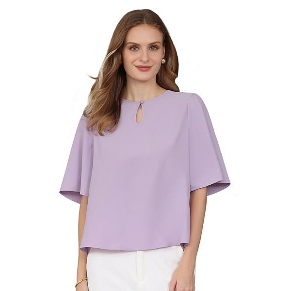 

Женская блуза с колоколообразными рукавами и вырезом-замочной скважиной Inspire Chic