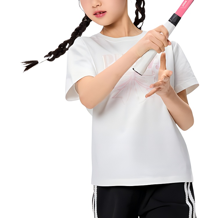 PUMA Футболка Sportstyle Series SS25 Pearl White 10201 для детей 3-7 лет — фото 3