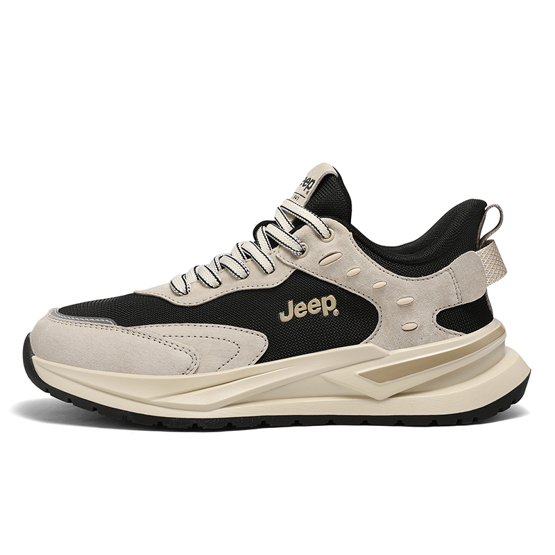 

Мужские повседневные низкие кроссовки Abrasion Resistant Breathable Jeep, бежевый черный