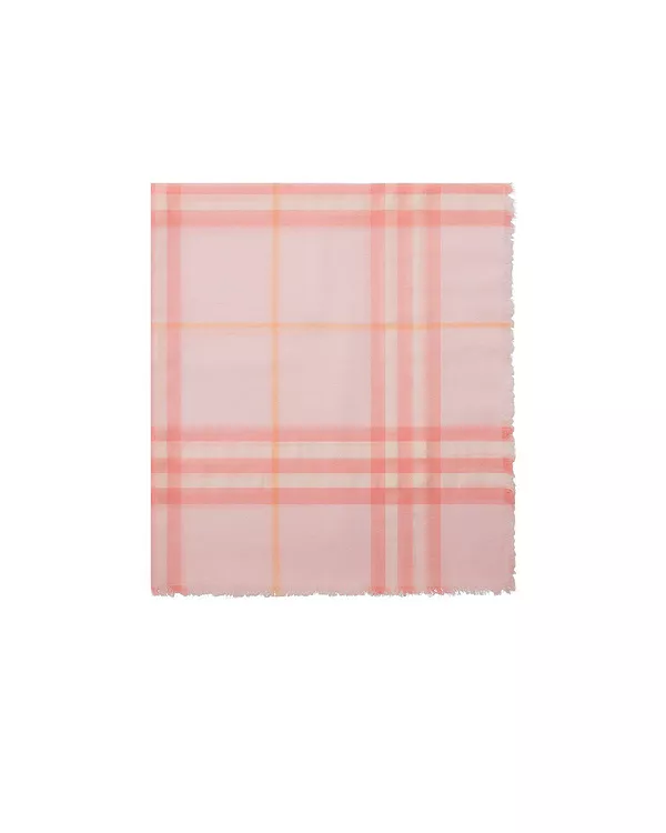 

Широкий клетчатый шерстяной шарф Burberry, белый