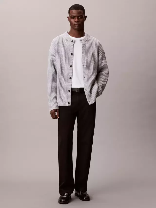 Кардиган из плотной хлопковой смеси, цвет Героический серый меланж Calvin Klein — фото 3