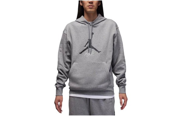 Толстовка Air Jordan Essentials Fleece Hoodie 'Grey', серый — фото 2