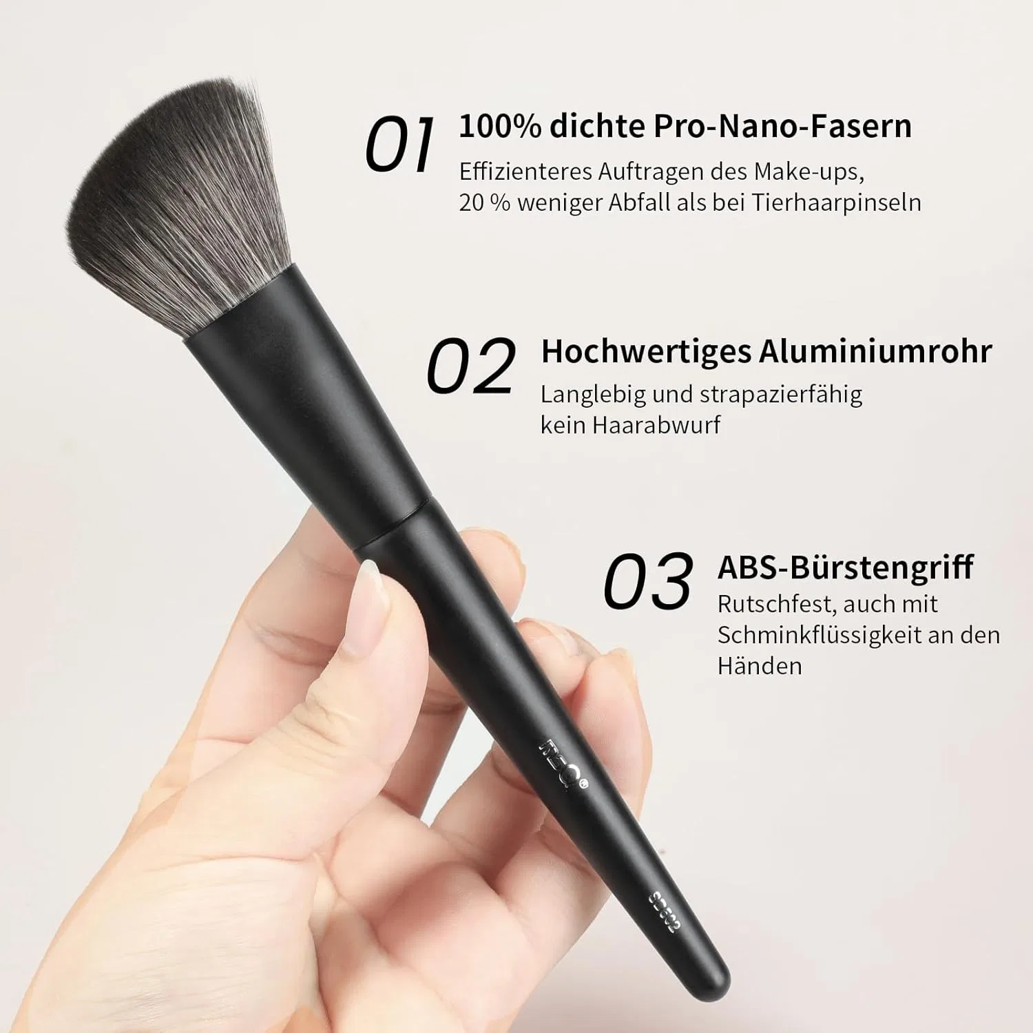 Большая кисть для макияжа MSQ для румян и контуринга Msq, Black Contour Brush — фото 3