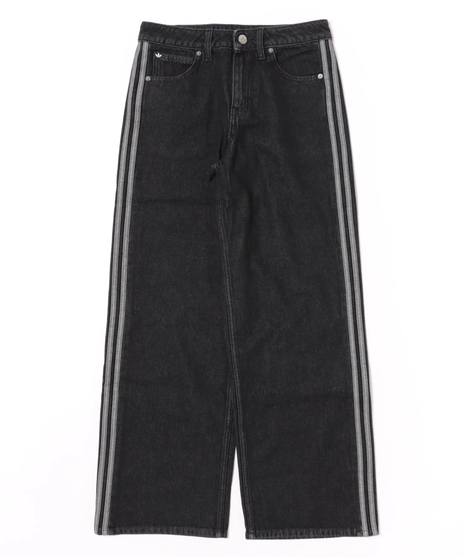 Женские брюки adidas FIREBIRD DENIM TRACKPANTS хлопковые чёрные
