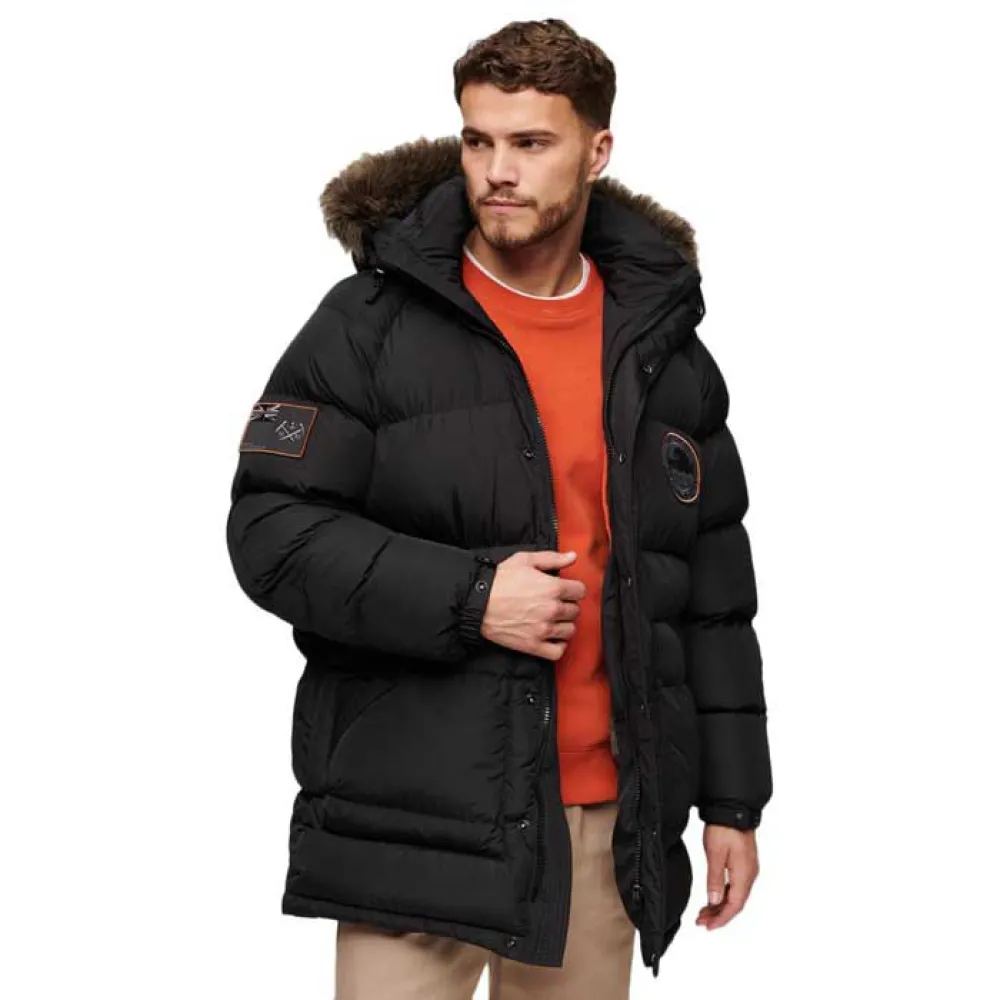 

Куртка Superdry Everest Longline Baffled, черный