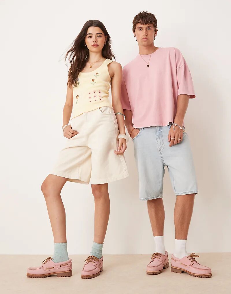 Туфли-лодочки Timberland Authentic с тремя парами люверсов пастельно-розового цвета — фото 2