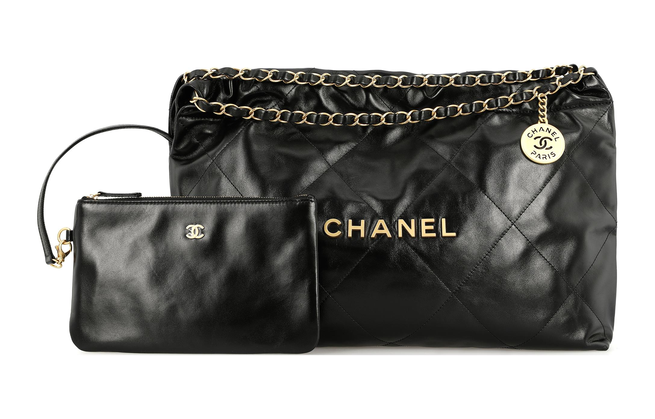

Кожаная сумка 22Bag, женская черная сумка через плечо CHANEL