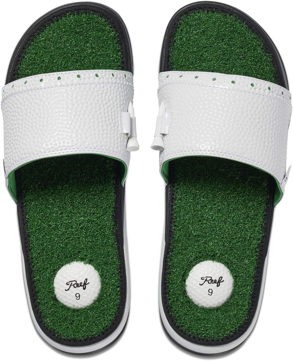 

Мужские сандалии REEF Mulligan слайд, стелька из искусственной травы, пятка с подушкой для гольф-мяча, зеленый