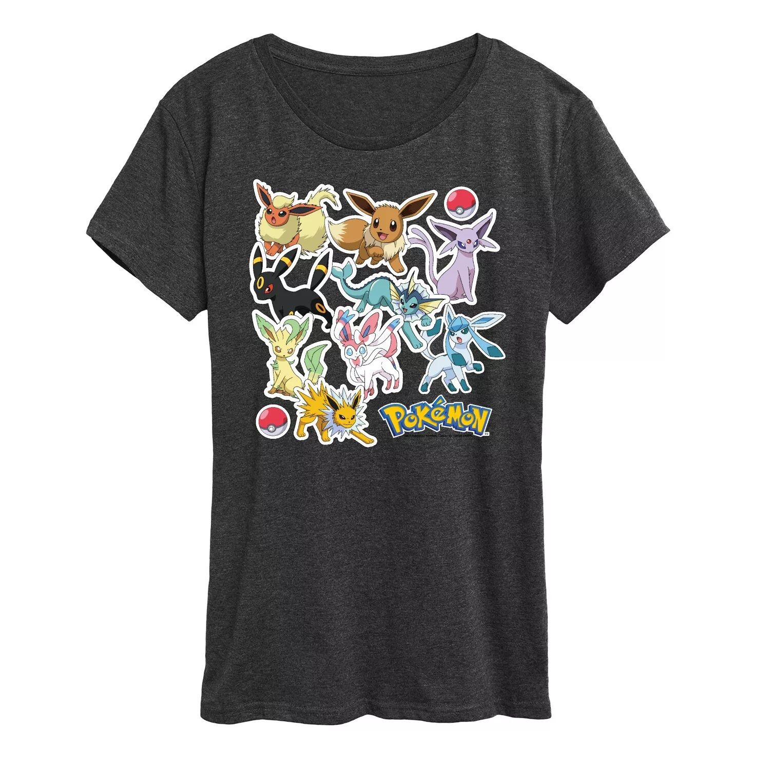 

Женская футболка с графическими наклейками Pokemon Eevelution Licensed Character