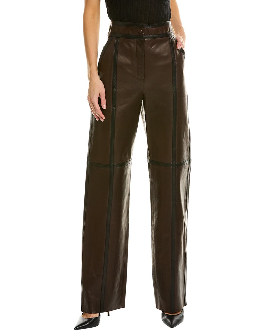 

Salvatore Ferragamo женские брюки Ferragamo из двухцветной кожи, 38, коричневый