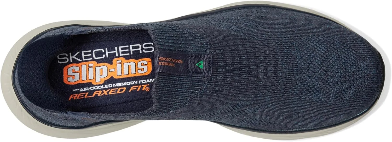 Мужские кроссовки Skechers Edgeride Commissioner Hands Free Slip-in, темно-синий/оранжевый — фото 2