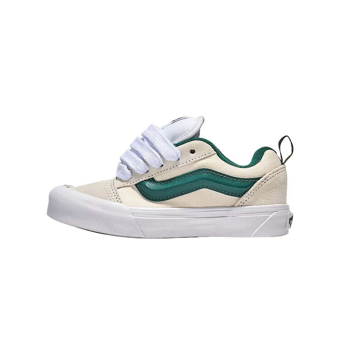 Кроссовки детские Vans Knu Skool Canvas Suede бело-зеленые
