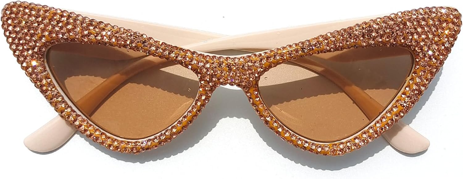 

Солнцезащитные очки Willochra Diamond Bling для женщин, модные солнцезащитные очки «кошачий глаз» со стразами, женские очки с кристаллами и украшениями для вечеринок, Brown