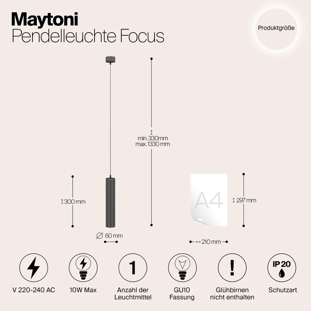 

Подвесной светильник Maytoni GmbH, черный