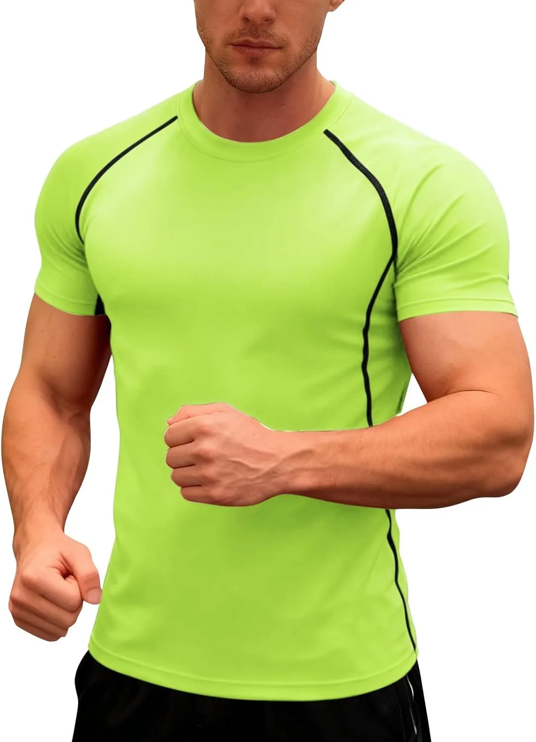 

Мужская футболка для бега Slimming, летняя, быстросохнущая CRNTCEM