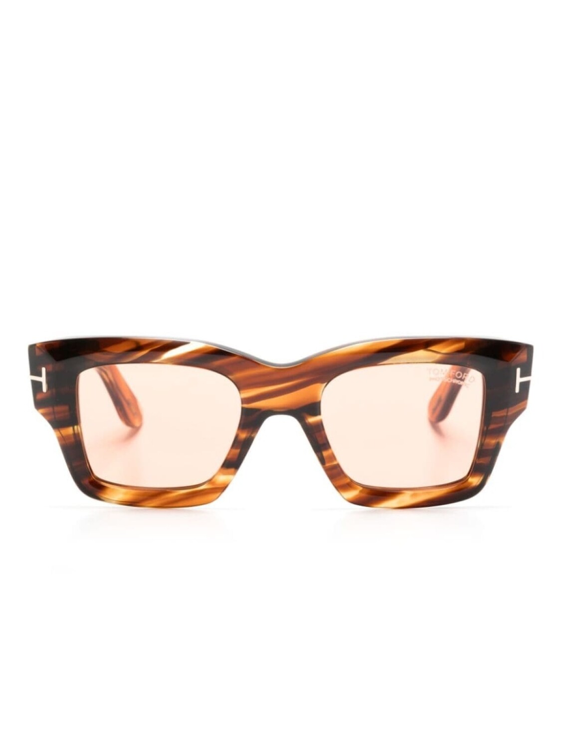 

TOM FORD Eyewear солнцезащитные очки большого размера с Т-образным шарниром, коричневый