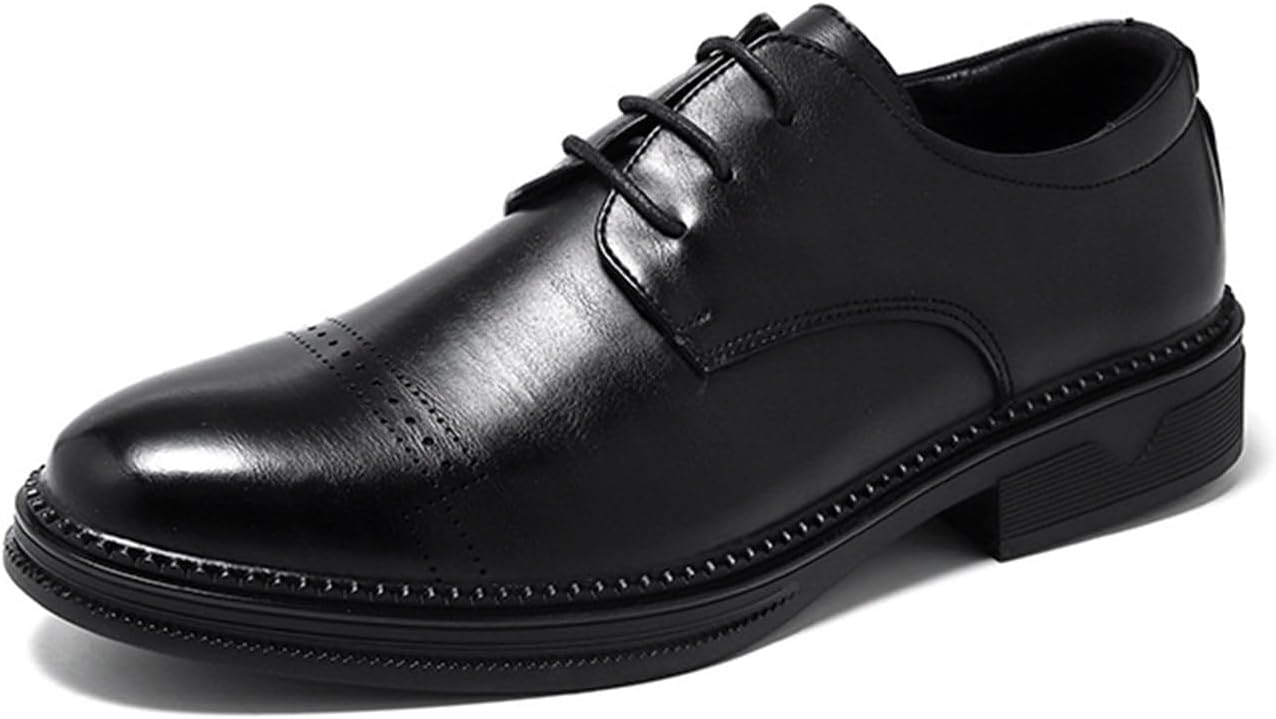 

Мужские классические туфли KYOESCAI Оксфорды Формальные деловые модные туфли на шнуровке Дерби для униформы, офиса и свадьбы, черный