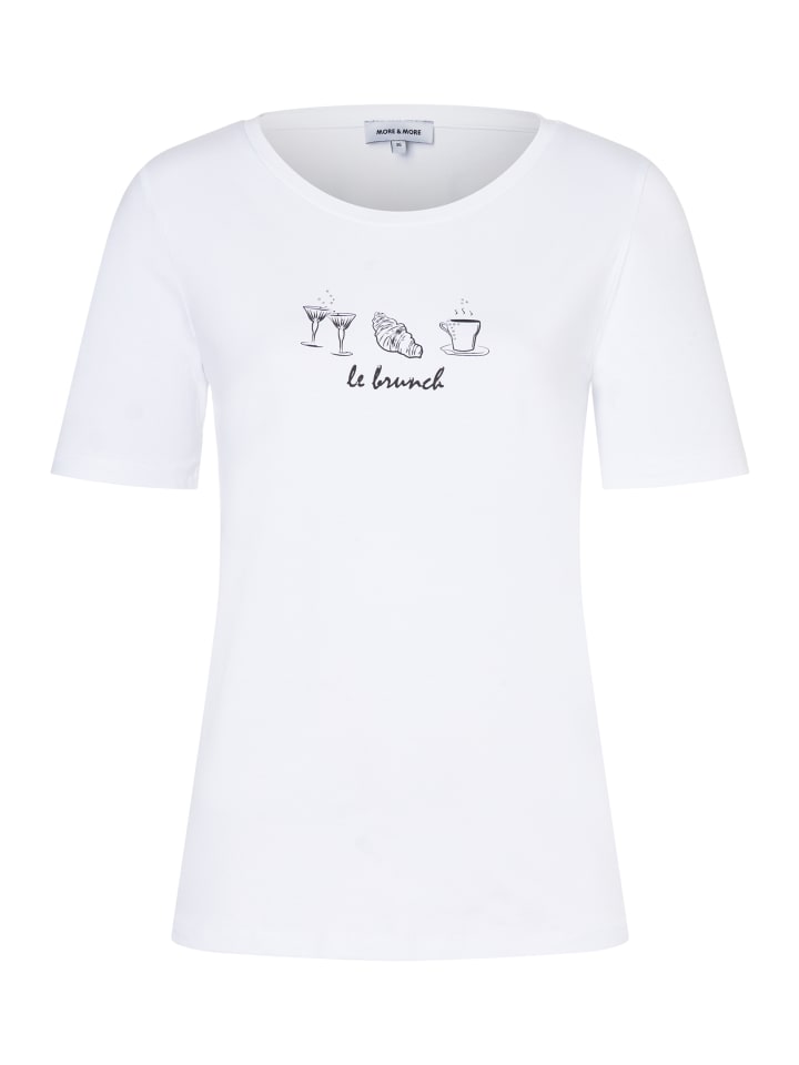 

More & More Футболка с принтом на передней части и белыми стразами