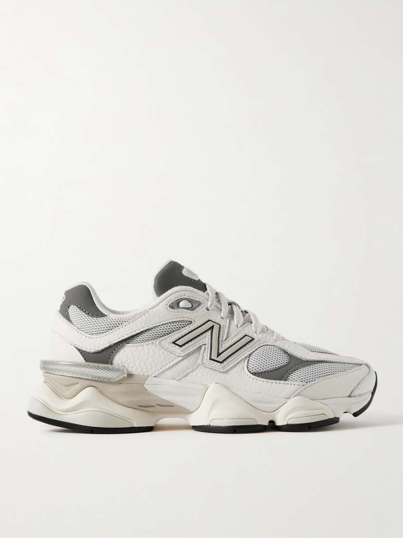 Кроссовки 9060 из текстурированной кожи и сетки с резиновой отделкой New Balance, белый