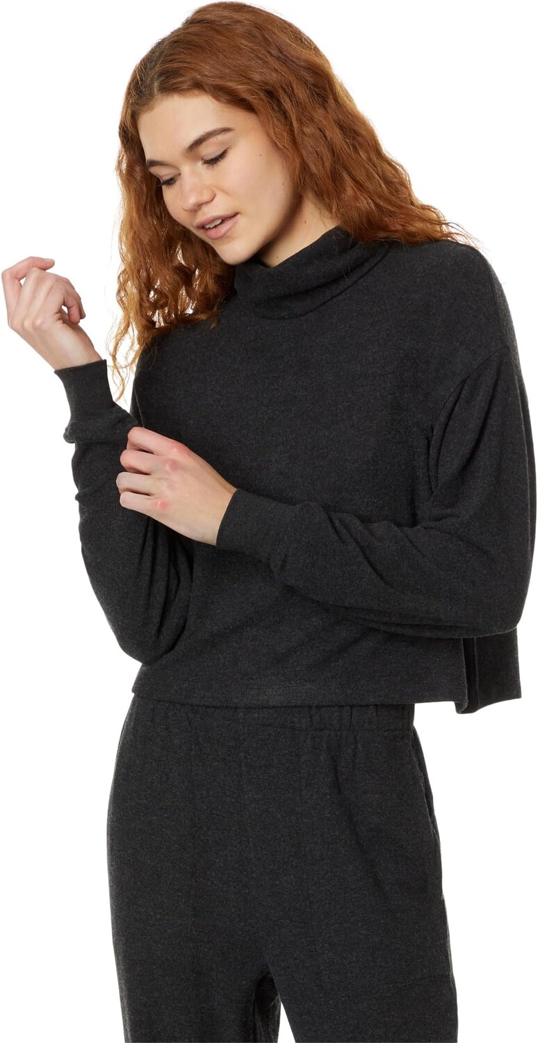 

Толстовка Madewell Brushed Jersey Funnelneck Sweater, цвет Heather True Black