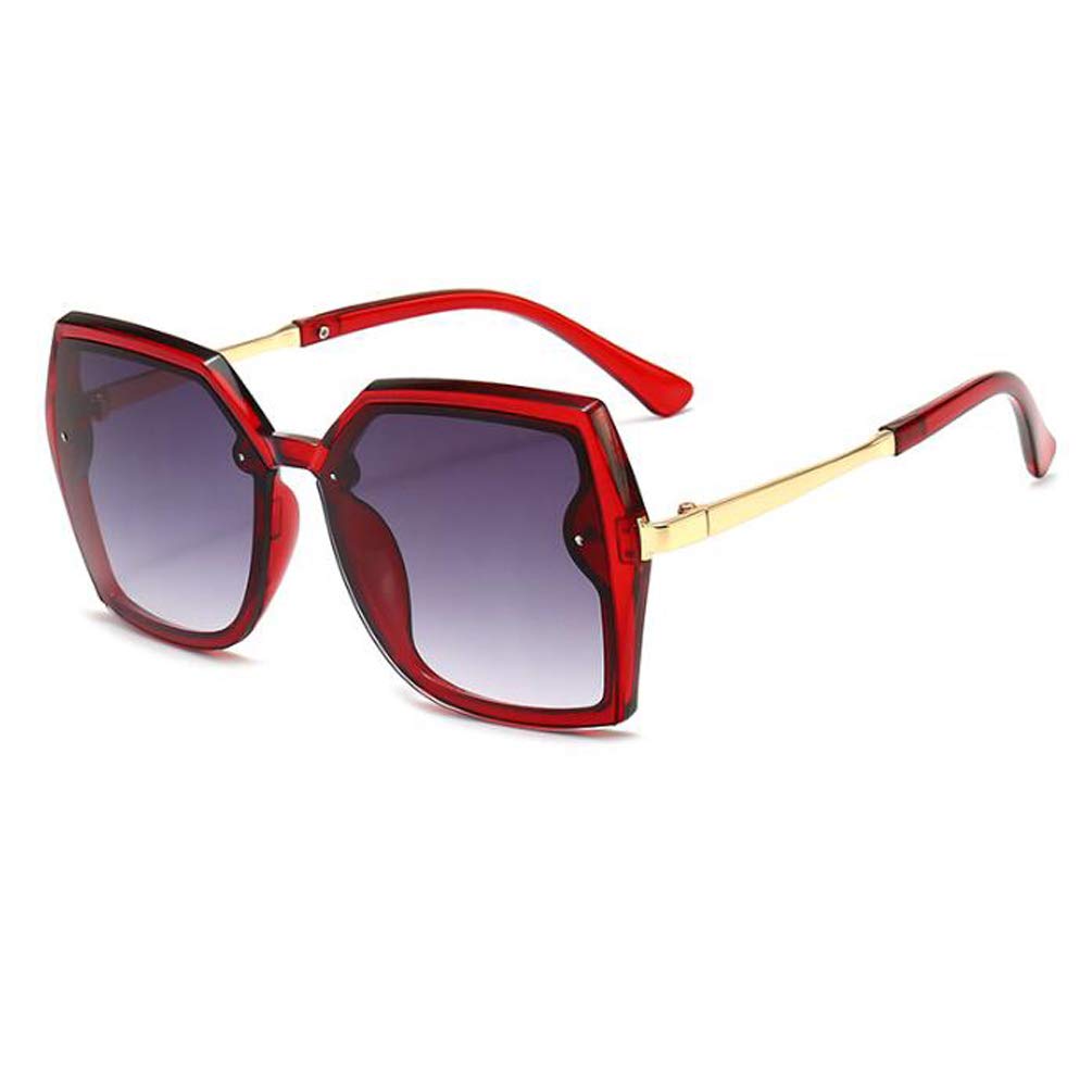 

Женские модные ретро-солнцезащитные очки в квадратной оправе большого размера, имитирующие металлические дужки (красная оправа с двойными серыми вкраплениями) Weloveushop, Red Frame Double Gray Flakes