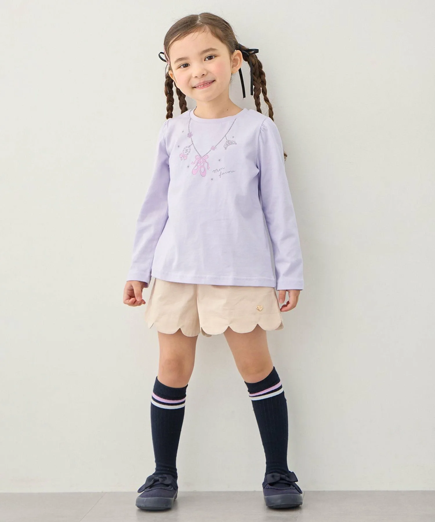 Футболка с длинным рукавом 7days Print ANY KIDS, Lavender x Necklace [082] — фото 3