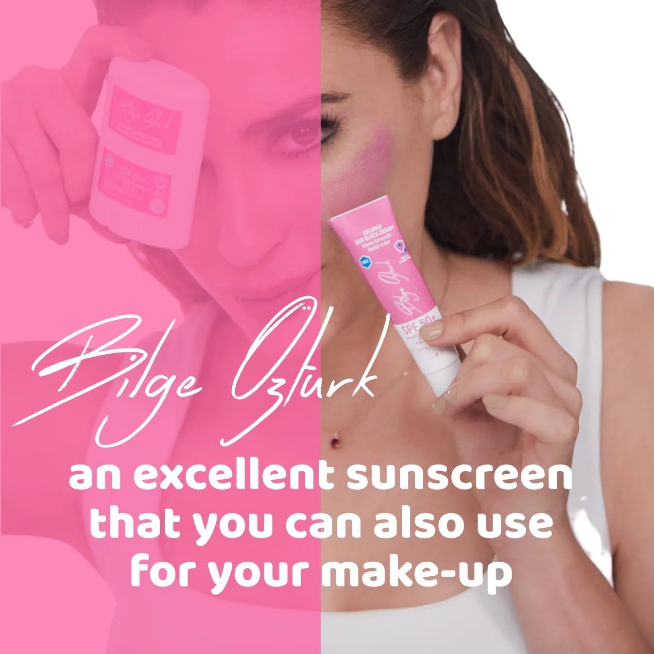 Цветной солнцезащитный стик SPF 50+ от BILGE OZTURK, розовый Bilge Özturk, Pink