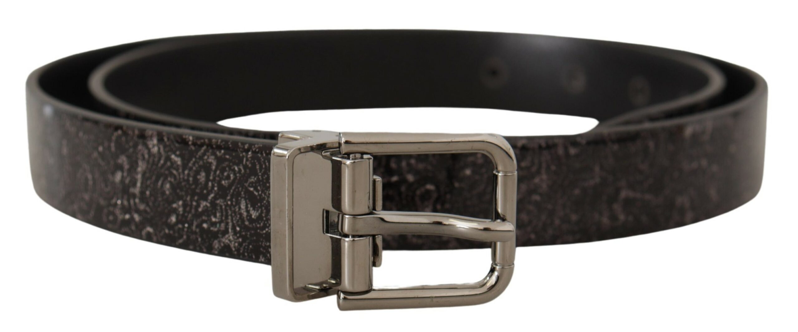 

Элегантный ремень из кожи Grosgrain с металлической пряжкой Dolce & Gabbana, черный