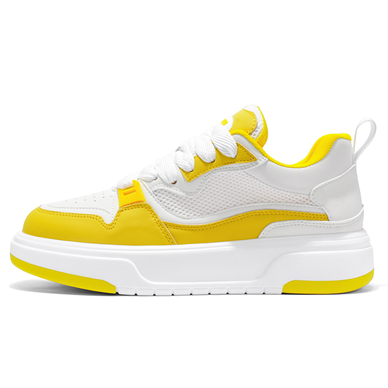 

NANJIREN Низкие скейтерские кроссовки мужские бело-желтые, цвет White Yellow